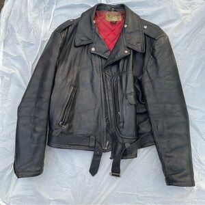 Vintage 1950s Horsehide Highwayman Bomber Motorcycle leather jacket